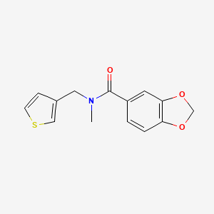 molecular formula C14H13NO3S B7465909 N-methyl-N-(thiophen-3-ylmethyl)-1,3-benzodioxole-5-carboxamide 