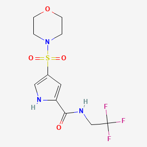 molecular formula C11H14F3N3O4S B7465912 4-morpholin-4-ylsulfonyl-N-(2,2,2-trifluoroethyl)-1H-pyrrole-2-carboxamide 