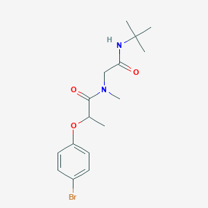 molecular formula C16H23BrN2O3 B7465926 2-(4-bromophenoxy)-N-[2-(tert-butylamino)-2-oxoethyl]-N-methylpropanamide 