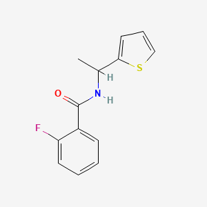 2-fluoro-N-(1-thiophen-2-ylethyl)benzamide