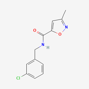 molecular formula C12H11ClN2O2 B7465983 N~5~-(3-chlorobenzyl)-3-methyl-5-isoxazolecarboxamide 