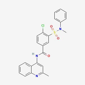 molecular formula C24H20ClN3O3S B7465984 4-chloro-3-[methyl(phenyl)sulfamoyl]-N-(2-methylquinolin-4-yl)benzamide 