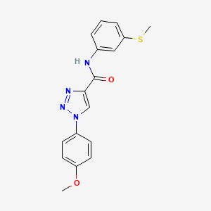 molecular formula C17H16N4O2S B7466001 1-(4-methoxyphenyl)-N-[3-(methylthio)phenyl]-1H-1,2,3-triazole-4-carboxamide 