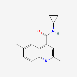 molecular formula C15H16N2O B7466023 N~4~-cyclopropyl-2,6-dimethyl-4-quinolinecarboxamide 