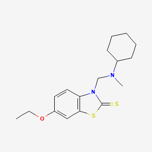 molecular formula C17H24N2OS2 B7466027 3-[[Cyclohexyl(methyl)amino]methyl]-6-ethoxy-1,3-benzothiazole-2-thione 