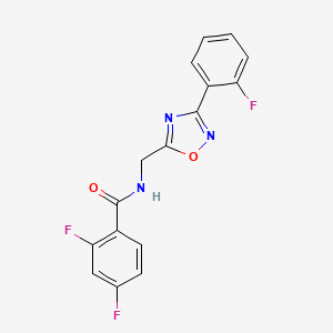 molecular formula C16H10F3N3O2 B7466035 2,4-difluoro-N-{[3-(2-fluorophenyl)-1,2,4-oxadiazol-5-yl]methyl}benzamide 