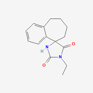 molecular formula C15H18N2O2 B7466039 3'-Ethylspiro[6,7,8,9-tetrahydrobenzo[7]annulene-5,5'-imidazolidine]-2',4'-dione 