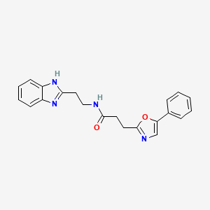 molecular formula C21H20N4O2 B7466042 N-[2-(1H-benzimidazol-2-yl)ethyl]-3-(5-phenyl-1,3-oxazol-2-yl)propanamide 