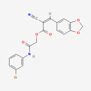 [2-(3-bromoanilino)-2-oxoethyl] (Z)-3-(1,3-benzodioxol-5-yl)-2-cyanoprop-2-enoate