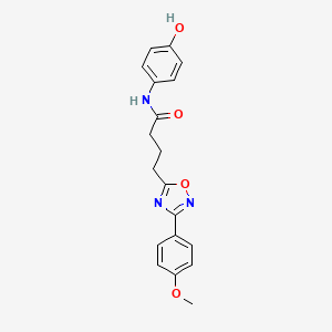molecular formula C19H19N3O4 B7466050 N-(4-hydroxyphenyl)-4-[3-(4-methoxyphenyl)-1,2,4-oxadiazol-5-yl]butanamide 