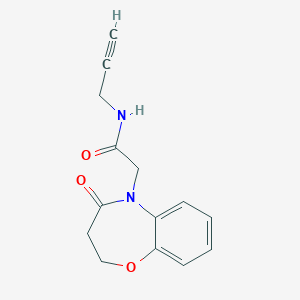 molecular formula C14H14N2O3 B7466075 2-(4-oxo-2,3-dihydro-1,5-benzoxazepin-5-yl)-N-prop-2-ynylacetamide 