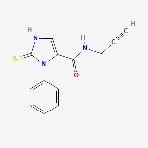 molecular formula C13H11N3OS B7466082 3-phenyl-N-prop-2-ynyl-2-sulfanylidene-1H-imidazole-4-carboxamide 