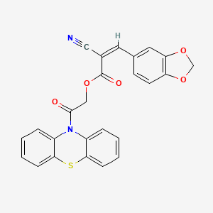 molecular formula C25H16N2O5S B7466095 (2-oxo-2-phenothiazin-10-ylethyl) (Z)-3-(1,3-benzodioxol-5-yl)-2-cyanoprop-2-enoate 