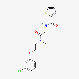 molecular formula C16H17ClN2O3S B7466097 N-[2-[2-(3-chlorophenoxy)ethyl-methylamino]-2-oxoethyl]thiophene-2-carboxamide 