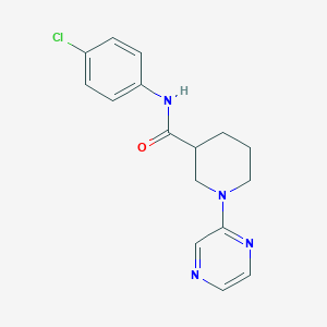 molecular formula C16H17ClN4O B7466104 N-(4-chlorophenyl)-1-pyrazin-2-ylpiperidine-3-carboxamide 