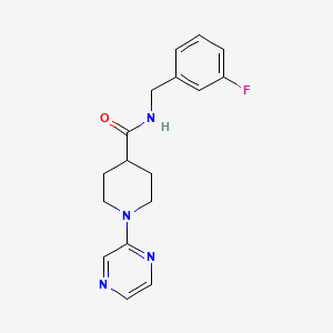 molecular formula C17H19FN4O B7466124 N-(3-fluorobenzyl)-1-pyrazin-2-ylpiperidine-4-carboxamide 