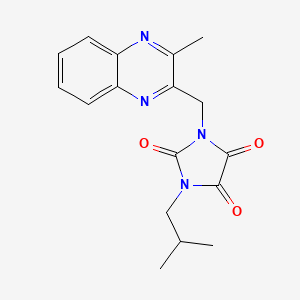 molecular formula C17H18N4O3 B7466140 1-(2-Methylpropyl)-3-[(3-methylquinoxalin-2-yl)methyl]imidazolidine-2,4,5-trione 