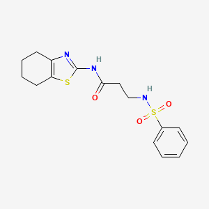 molecular formula C16H19N3O3S2 B7466158 3-(benzenesulfonamido)-N-(4,5,6,7-tetrahydro-1,3-benzothiazol-2-yl)propanamide 