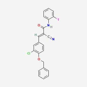 molecular formula C23H16ClIN2O2 B7466188 (E)-3-(3-chloro-4-phenylmethoxyphenyl)-2-cyano-N-(2-iodophenyl)prop-2-enamide 