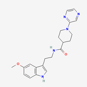 molecular formula C21H25N5O2 B7466198 N-[2-(5-methoxy-1H-indol-3-yl)ethyl]-1-pyrazin-2-ylpiperidine-4-carboxamide 