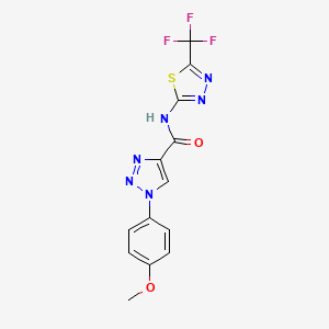 molecular formula C13H9F3N6O2S B7466219 1-(4-methoxyphenyl)-N-[5-(trifluoromethyl)-1,3,4-thiadiazol-2-yl]-1H-1,2,3-triazole-4-carboxamide 