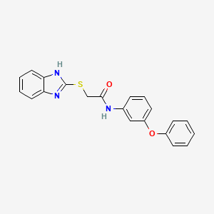 molecular formula C21H17N3O2S B7466228 2-(1H-benzimidazol-2-ylsulfanyl)-N-(3-phenoxyphenyl)acetamide 