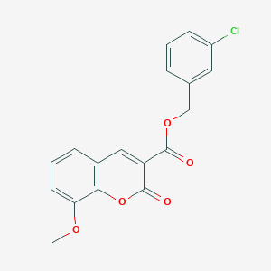 molecular formula C18H13ClO5 B7466309 (3-Chlorophenyl)methyl 8-methoxy-2-oxochromene-3-carboxylate 