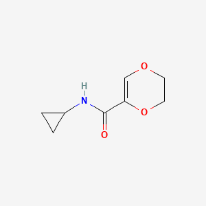 molecular formula C8H11NO3 B7466317 N-cyclopropyl-2,3-dihydro-1,4-dioxine-5-carboxamide 