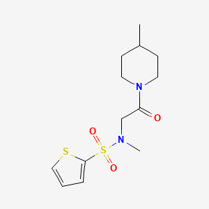 molecular formula C13H20N2O3S2 B7466325 N-methyl-N-[2-(4-methylpiperidin-1-yl)-2-oxoethyl]thiophene-2-sulfonamide 