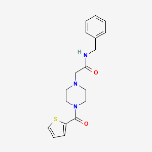 molecular formula C18H21N3O2S B7466348 N-benzyl-2-[4-(thiophene-2-carbonyl)piperazin-1-yl]acetamide 