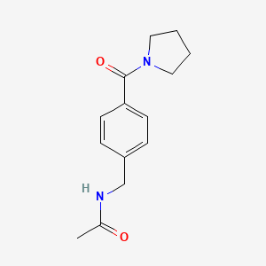 molecular formula C14H18N2O2 B7466369 N-[[4-(pyrrolidine-1-carbonyl)phenyl]methyl]acetamide 