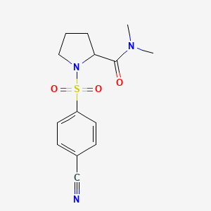 molecular formula C14H17N3O3S B7466372 1-(4-cyanophenyl)sulfonyl-N,N-dimethylpyrrolidine-2-carboxamide 