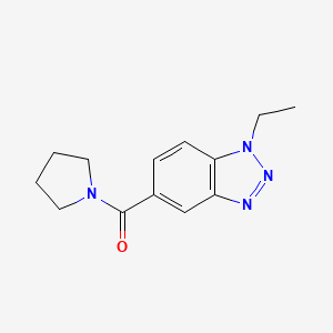 molecular formula C13H16N4O B7466380 1-ethyl-5-(pyrrolidine-1-carbonyl)-1H-1,2,3-benzotriazole 