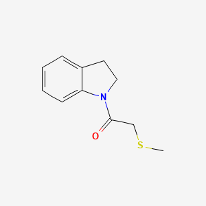 molecular formula C11H13NOS B7466391 1-[(Methylthio)acetyl]-2,3-dihydro-1H-indole 