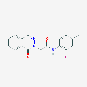 molecular formula C17H14FN3O2 B7466415 N-(2-fluoro-4-methylphenyl)-2-(1-oxophthalazin-2-yl)acetamide 