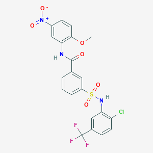 molecular formula C21H15ClF3N3O6S B7466438 3-[[2-chloro-5-(trifluoromethyl)phenyl]sulfamoyl]-N-(2-methoxy-5-nitrophenyl)benzamide 