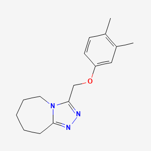 molecular formula C16H21N3O B7466446 3-[(3,4-dimethylphenoxy)methyl]-6,7,8,9-tetrahydro-5H-[1,2,4]triazolo[4,3-a]azepine 