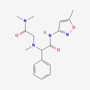 molecular formula C17H22N4O3 B7466476 2-[[2-(dimethylamino)-2-oxoethyl]-methylamino]-N-(5-methyl-1,2-oxazol-3-yl)-2-phenylacetamide 