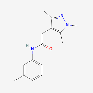 molecular formula C15H19N3O B7466479 N-(3-methylphenyl)-2-(1,3,5-trimethylpyrazol-4-yl)acetamide 