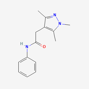 molecular formula C14H17N3O B7466480 N-phenyl-2-(1,3,5-trimethylpyrazol-4-yl)acetamide 