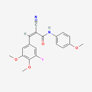 molecular formula C19H17IN2O4 B7466520 (Z)-2-cyano-3-(3-iodo-4,5-dimethoxyphenyl)-N-(4-methoxyphenyl)prop-2-enamide 