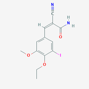 molecular formula C13H13IN2O3 B7466526 (2Z)-2-Cyano-3-(4-ethoxy-3-iodo-5-methoxyphenyl)prop-2-enamide 