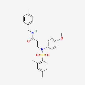 3-(N-(2,4-dimethylphenyl)sulfonyl-4-methoxyanilino)-N-[(4-methylphenyl)methyl]propanamide