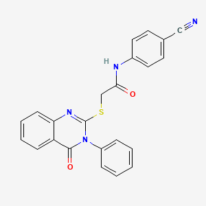 molecular formula C23H16N4O2S B7466574 N-(4-cyanophenyl)-2-(4-oxo-3-phenylquinazolin-2-yl)sulfanylacetamide 