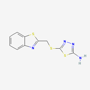 molecular formula C10H8N4S3 B7466581 5-(1,3-Benzothiazol-2-ylmethylsulfanyl)-1,3,4-thiadiazol-2-amine 