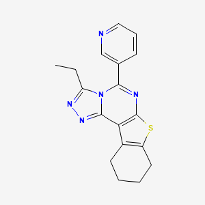 molecular formula C18H17N5S B7466583 5-Ethyl-7-pyridin-3-yl-10-thia-3,4,6,8-tetrazatetracyclo[7.7.0.02,6.011,16]hexadeca-1(9),2,4,7,11(16)-pentaene 