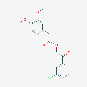 molecular formula C18H17ClO5 B7466585 [2-(3-Chlorophenyl)-2-oxoethyl] 2-(3,4-dimethoxyphenyl)acetate 
