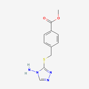 molecular formula C11H12N4O2S B7466593 Methyl 4-[(4-amino-1,2,4-triazol-3-yl)sulfanylmethyl]benzoate 