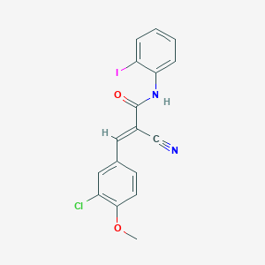 (E)-3-(3-chloro-4-methoxyphenyl)-2-cyano-N-(2-iodophenyl)prop-2-enamide