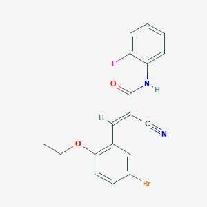 molecular formula C18H14BrIN2O2 B7466609 (E)-3-(5-bromo-2-ethoxyphenyl)-2-cyano-N-(2-iodophenyl)prop-2-enamide 